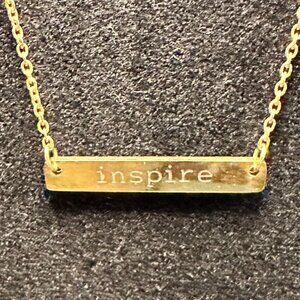 Inspire Plated Messaging Gold Necklace - EUC